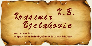 Krasimir Bjelaković vizit kartica